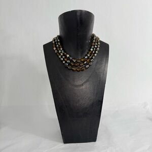 Vintage 1950s-60s Marvella Aurora Borealis Rhinestone Crystal 3-strand Necklace
